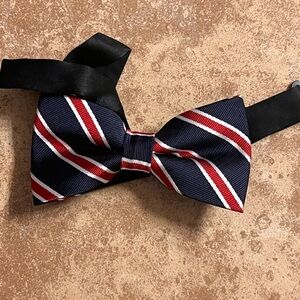Classic Striped Bow Tie in Navy and Red